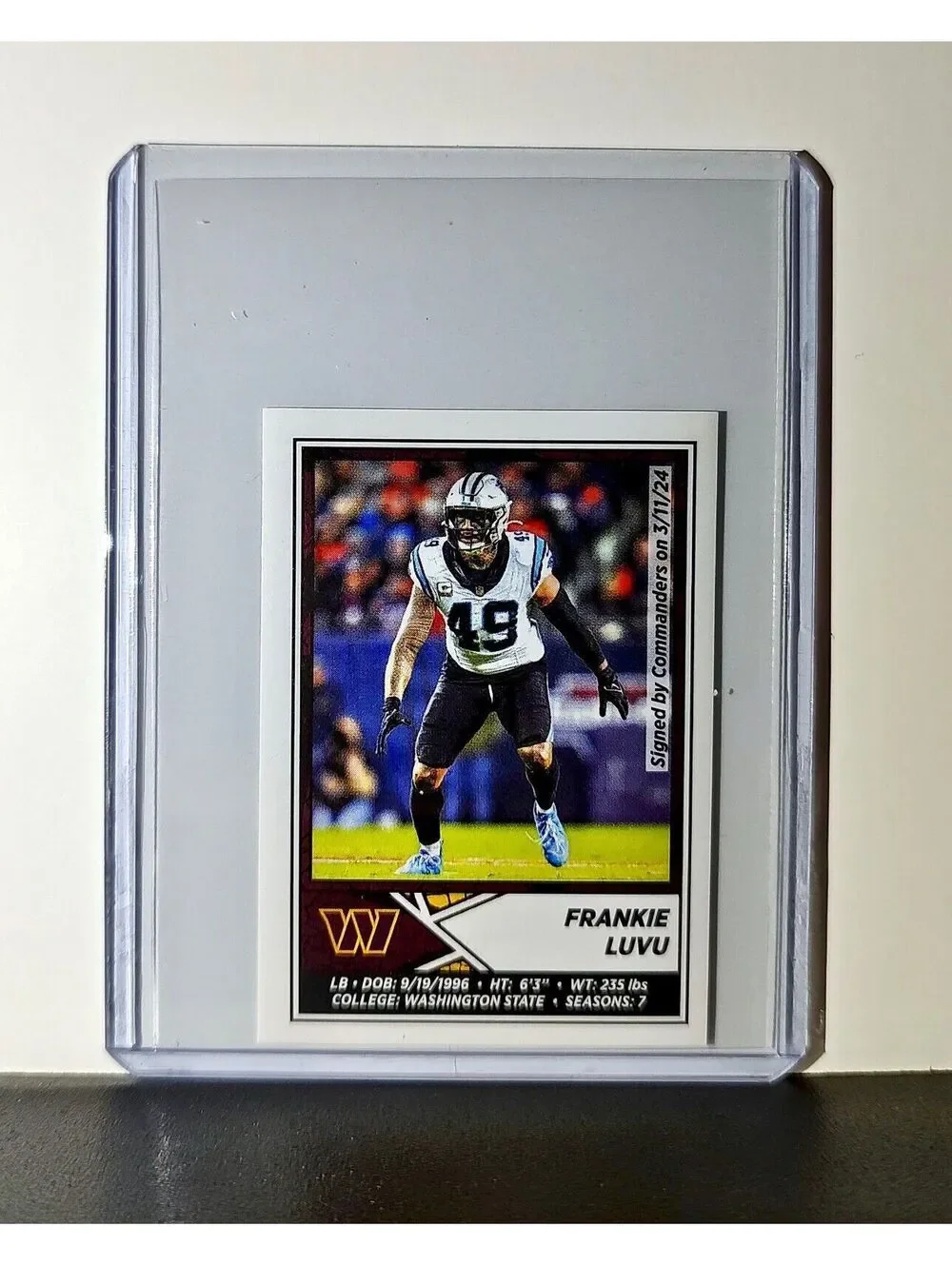 Frankie Luvu 2024 Panini NFL Sticker #355 Washington Commanders